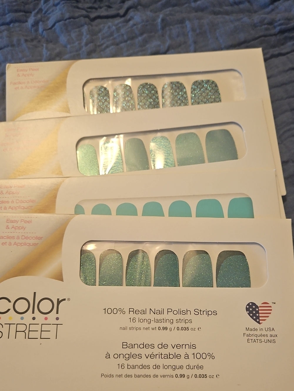Set Of 4 Blue Nail Sets